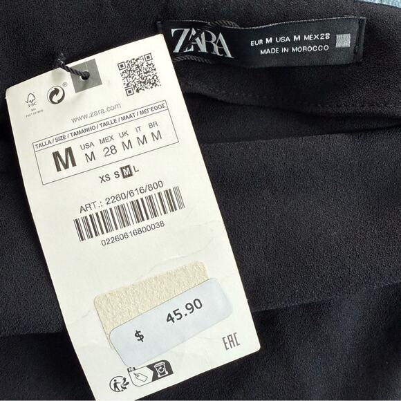 ZARA Drop Waist Pleated Button Skort Mini Skirt - Picture 5 of 6